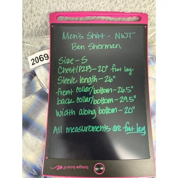 Ben Sherman Mens S Checkered Long Sleeve Shirt Western Cowboy Blue White NWT - Picture 13 of 14